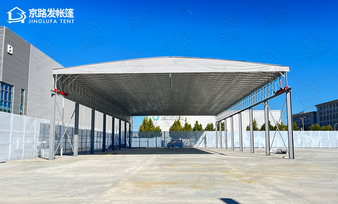 津南区双港老板电器悬空电动推拉棚